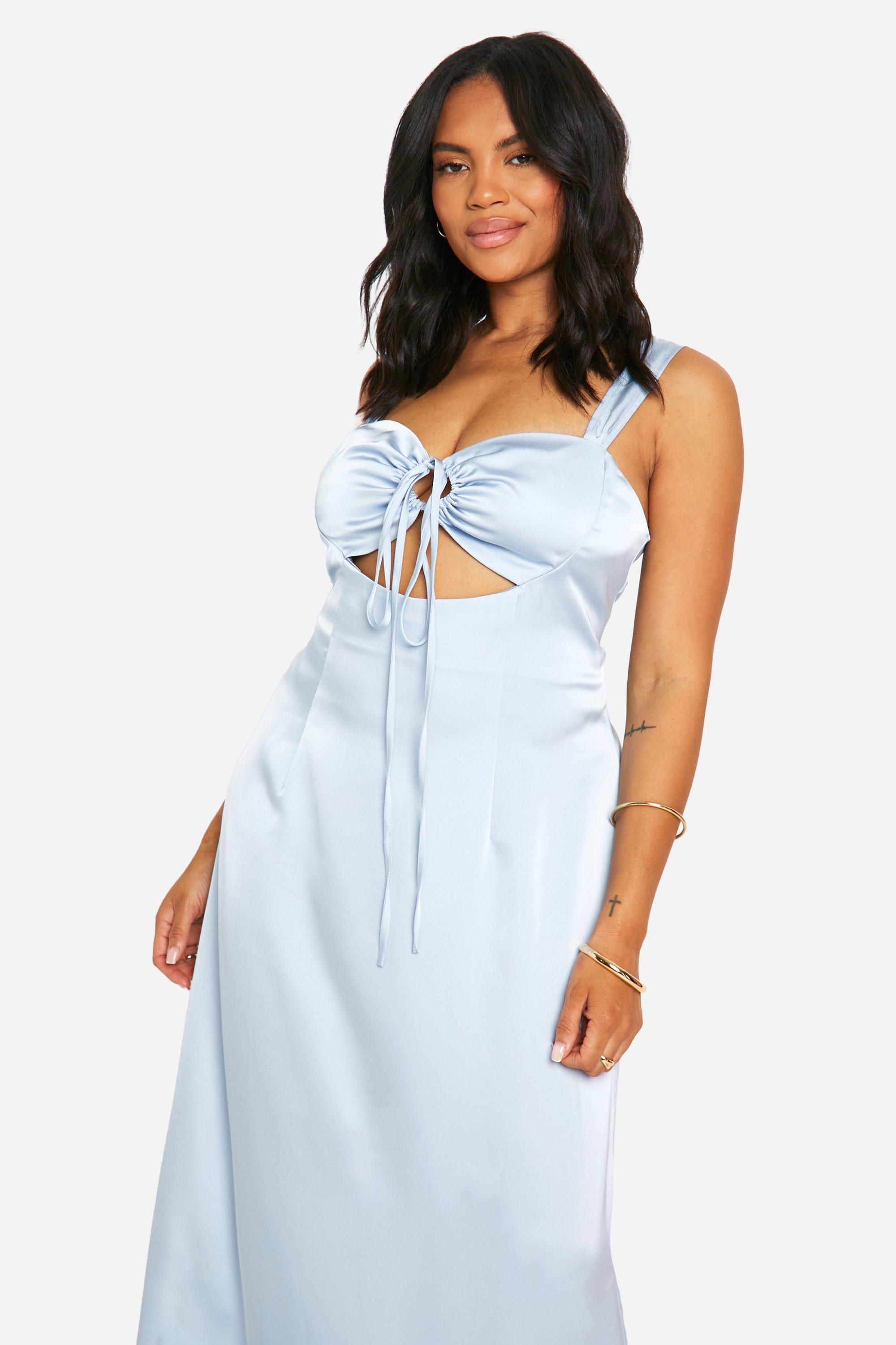 Grande taille Robe longue satinee nouee boohoo FR